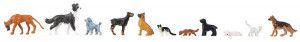 Cats (4) & Dogs (8) Figure Set