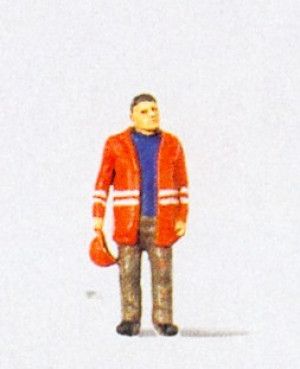 Railway Shunter in Safety Jacket Figure