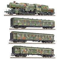 4-unit Set 'Military Troop Transport', BR42 + 3 passenger coaches, camouflaged