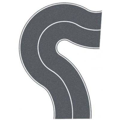 Grey Country Road Universal Curve 6.6cm Wide