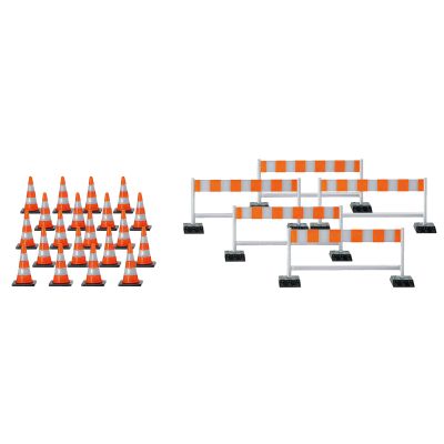 *Cones (20) & Barriers (5) Red/Silver