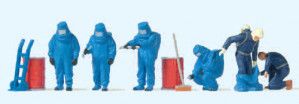 Fireman in Blue Chemical Suits (6) Exclusive Figure Set