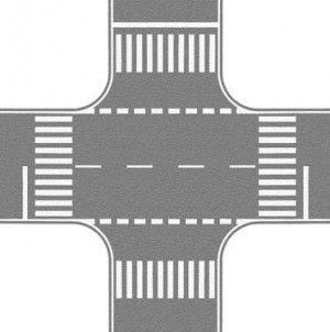 Grey Road Crossing 22x22cm
