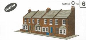 Four Red Brick Terraced Fronts Card Kit