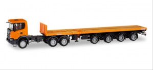 Scania CG 17 XT 6x4 Teletrailer Truck Orange