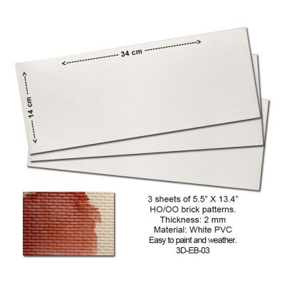 Embossed PVC Sheets (Brick Pattern) 3 pcs