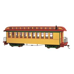 Convertible Coach / Observation Car - Painted, Unlettered - Yellow/Red