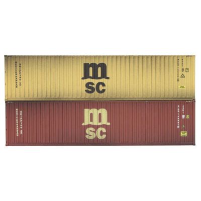 40ft Hi Cube Container Set (2) MSC Weathered