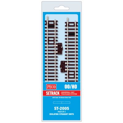 PECO Setrack 00 Gauge Code 100 - Isolating Standard Straight & Switch, 168mm (6"in) long