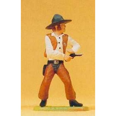 Cowboy Standing with Revolver Figure