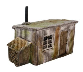 Corrugated Hut with Log Store
