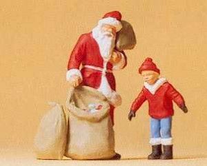 Santa Claus with Child Figure Set