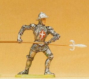 Knight Attacking with Pike Figure