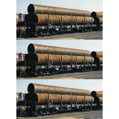 DBAG Rmms Bogie Stake Wagon Set (3) w/Pipe Load VI