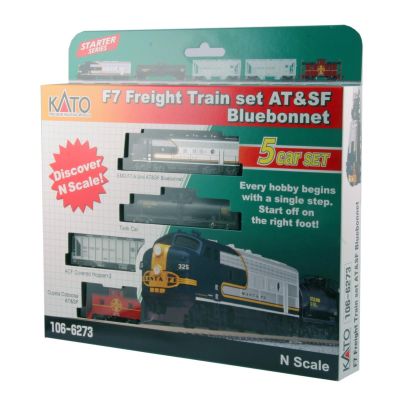 AT&SF Bluebonnet EMD F7 Freight Train Set (DCC-Fitted)