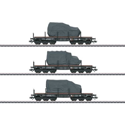 *DR Ssyms Heavy Duty Flat Wagon w/Tarpaulin Load Set (2) II