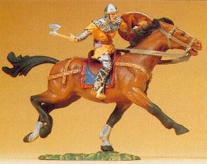 Norman Riding with Battle Axle Figure