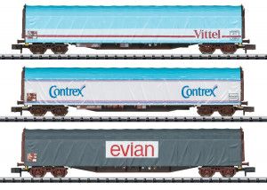 SNCF Rils Mineral Water Sliding Tarpaulin Wagon Set (3) V