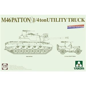 M46 Patton US Medium Tank + _ton Utility Truck