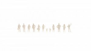 Unpainted Standing People Architecture Line Figure Set
