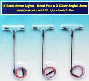 US Street Light Metal Pole w/2 Elbow Arms (3)