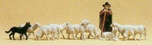 Shepherd with Sheep and Sheepdog Figure Set