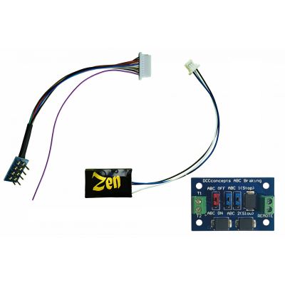 Zen Black Decoder: Classic small decoder shape with 8-pin harness. 4 Functions. Includes 1x ABC module.