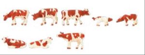 Brown & White Cows (8) Figure Set