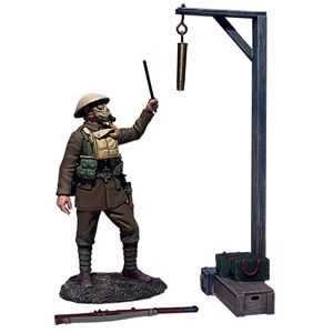 "Gas Alarm" British Soldier Sounding Alarm 1917-18 3 Piece Set