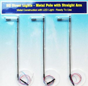 US Street Light Metal Pole w/Straight Arm (3)