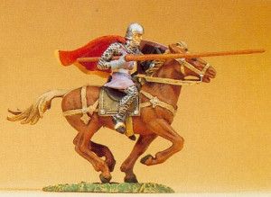 Norman Riding with Lance and Big Cape Figure