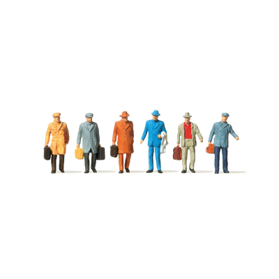 Male Passengers (6) with Luggage Figure Set