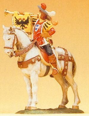 Mercenary Trumpeter on Horseback Figure