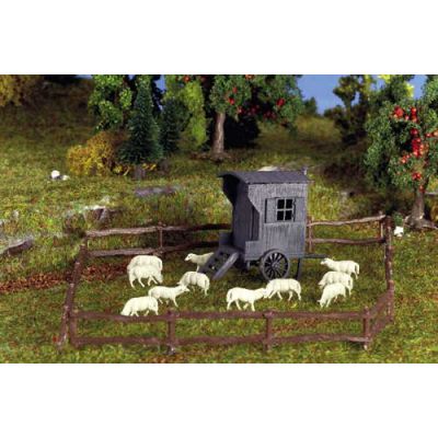 Shepherds Carriage and Sheep Flock Kit