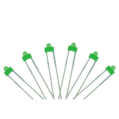 Panel Dot Type 6x 1.8mm (w/resistors) Green