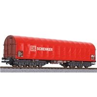 6-axle coil transport wagon, Sahmms-u 901, red cover, DB Schenker, era VI
