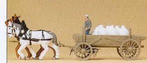 Horse Drawn Farm Wagon with Sack Load