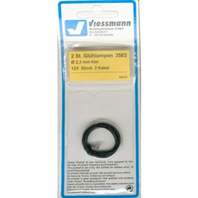 Spare Bulb Clear T3/4 2.3mm Diameter 12v 50mA (2)