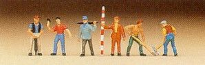 Road Workers (6) with Tools Figure Set
