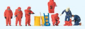 Fireman in Red Chemical Suits (6) Exclusive Figure Set
