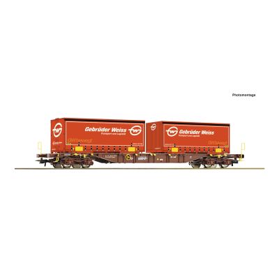 OBB Sgnss Flat Wagon w/Gebruder Weiss Containers VI