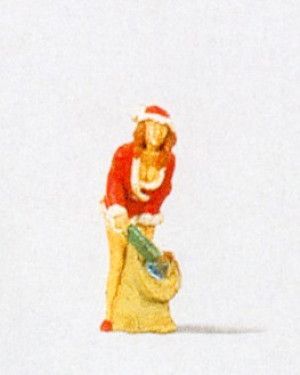 Christmas Girl with Sack of Gifts Figure