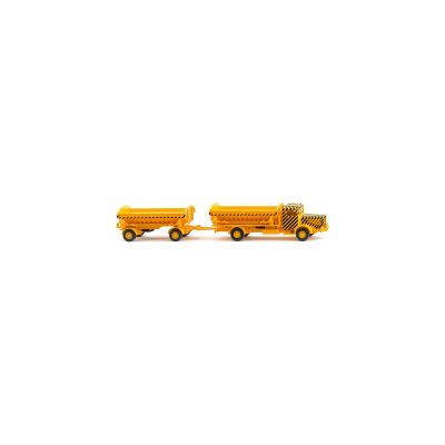 Bussing 8000 Tipper Truck w/Trailer Traffic Yellow 1950-56
