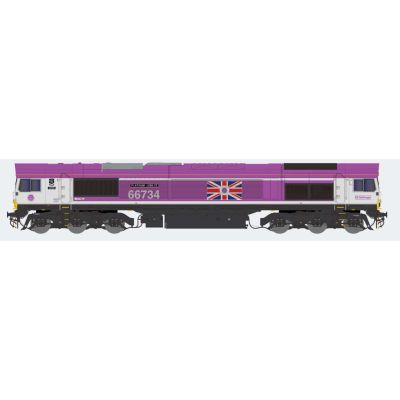 *Class 66 734 'Platinum Jubilee' GBRf Pink (DCC-Fitted)