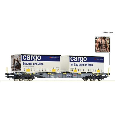 *SBB Sgnss Flat Wagon w/SBB Cargo Containers VI