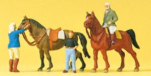 Horses (2) at the Riding School Exclusive Figure Set