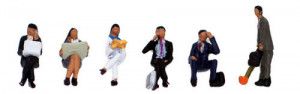 Japanese Seated Office Workers (6) Figure Set