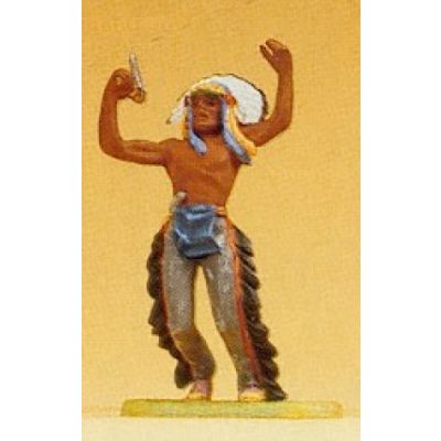 Native American Falling Backwards with Tomahawk Figure