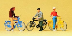 Cyclists Waiting at Level Crossing (3) Exclusive Figure Set