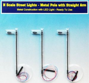 US Street Light Metal Pole w/Straight Arm (3)